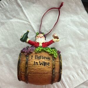 Santa wine ornament